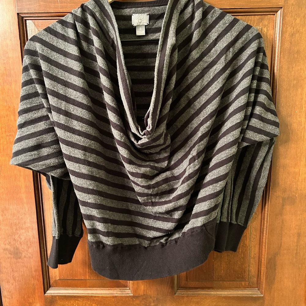 VTG Y2K Converse One Star Striped Cowl Neck banded bottom shirt. Size S